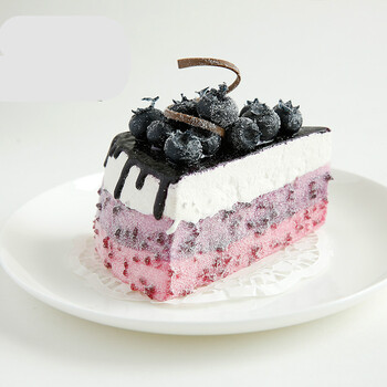 生日蛋糕模型仿真2018新款水果食物摆件假蛋糕道具 蓝莓双层三角型