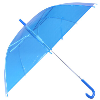 强迪透明伞 成人伞 糖果色雨伞 加厚PVC伞 长柄雨水 长柄伞 轻便易携 蓝色(加粗手柄) 伞径92CM
