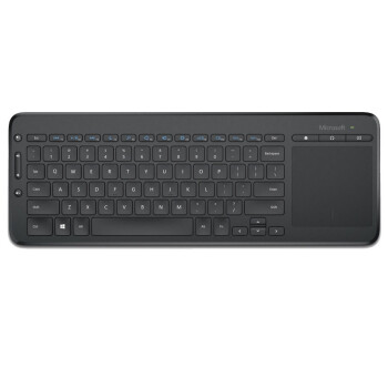 微软 (Microsoft) 无线多媒体键盘 黑色 | AES加密 多点触控板 自定义热键 办公键盘