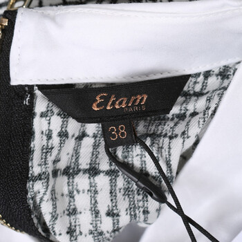 艾格 ETAM^ 秋季 小格子印花后拉链衬衫14011423095 黑色 160/36/S