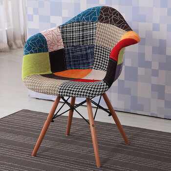 餐椅家用简约现代布椅美甲会客椅子靠背休闲创意咖啡椅 百家扶手椅b