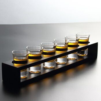 杯架家用创意洋酒杯鸡尾酒烈酒小一口杯杯 黑6孔直架 子弹杯【图片