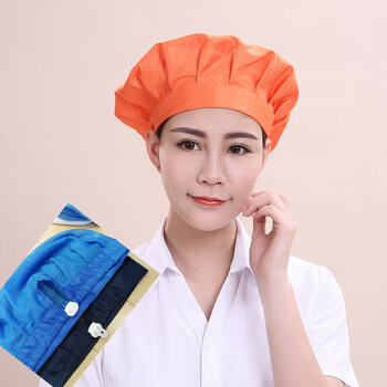 工作帽子车间帽防尘透气食品卫生帽厨房厨师餐饮食堂白色工帽 m004-2