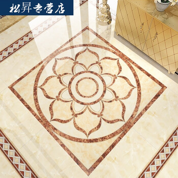 入户花园地砖拼花客厅瓷砖现代简约玄关地板抛晶砖拼图拼花地毯砖