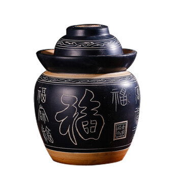 健格(jiange) 景德镇无釉陶泡菜坛子 仿古中号四川腌菜缸中式密封罐