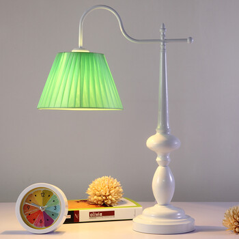 台灯 卧室床头 田园温馨布艺台灯 创意个性调光台灯 宜家简约时尚台灯