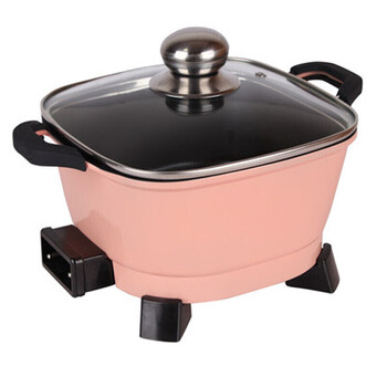 电热小型电炒锅宿舍用炒菜插电炒蒸煮一体小锅学生 粉色