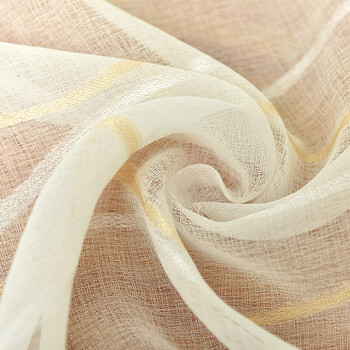 白纱窗帘纱帘布料成品客厅阳台卧室飘窗纱麻纱条纹白沙提花纱 白波浪