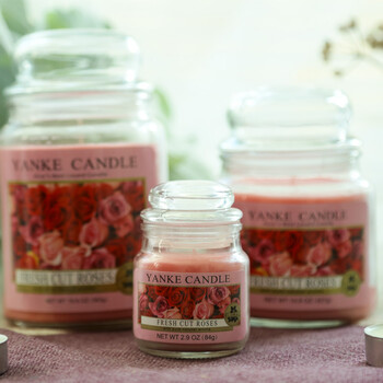 YANKE CANDLE洋客正品 新鲜玫瑰瓶装香氛蜡烛 无烟香薰蜡烛 浪漫礼物 玫瑰香味 小瓶