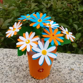 不织布手工花盆布艺盆栽diy幼儿园手工材料制作教室节日玩具 eva01