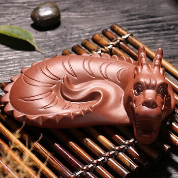 摆件主人创意功夫茶盘品茗茶具变色可养喷水茶道礼品摆件十二生肖龙蛇