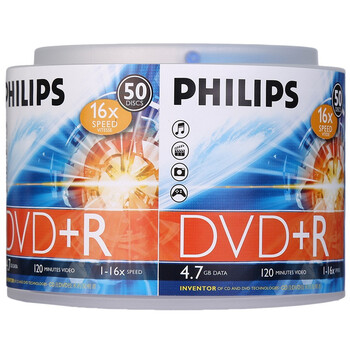 
                                                                                飞利浦（PHILIPS）DVD+R光盘/刻录盘 16速4.7G 手拎乖乖桶 桶装50片                