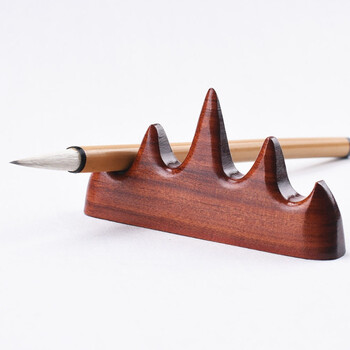 欧梵普 笔架笔五指山实木笔搁笔托毛笔架子文房四宝书画工具 红瑰宝