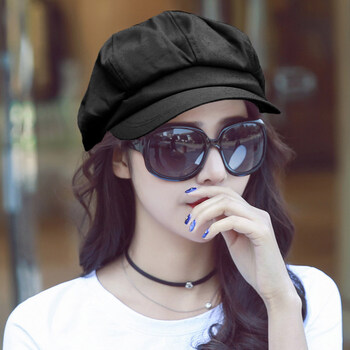 帽子女春夏南瓜帽八角帽女韩版潮英伦复古贝雷帽百搭画家帽鸭舌帽 反