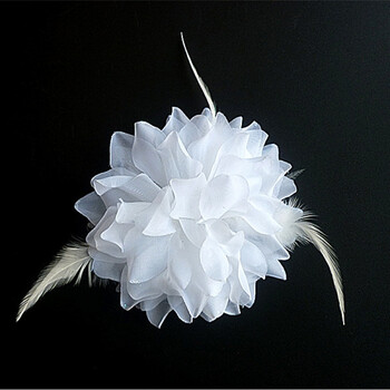儿童头花饰品花朵发夹手腕花拉丁舞广场舞集体舞蹈表演头饰发饰 白色