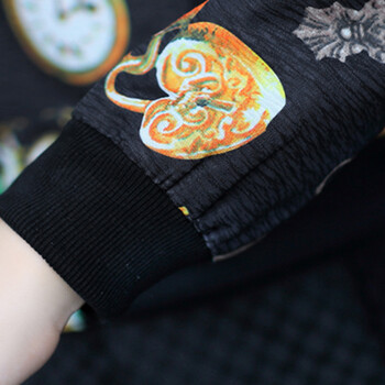 YOYO优有2015秋季新款棒球领印花长袖拉链印花修身外套V1522 黑花朵 XL