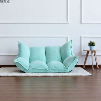 日式现代简约懒人沙发宿舍双人可折叠榻榻米床上寝室靠背沙发椅子 湖
