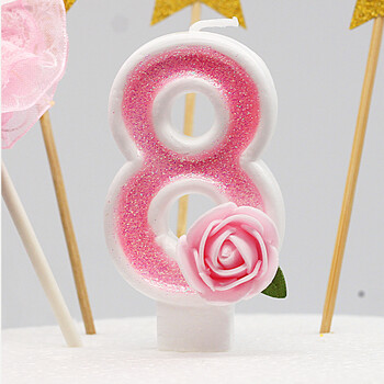 家柏饰(corated) 儿童生日装饰创意数字生日蜡烛布置浪漫生日派对 粉