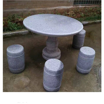 花岗岩大理石庭院花园仿古天然户外室外别墅家用茶几石桌石凳 小鼓凳