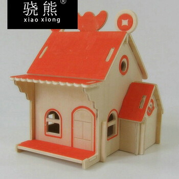 新款木质拼装模型屋 diy小屋小房子建筑模型手工木头迷你玩具别墅小孩