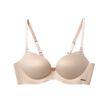 女士内衣文胸无钢圈小胸聚拢性感无痕少女胸罩 肤色 75c