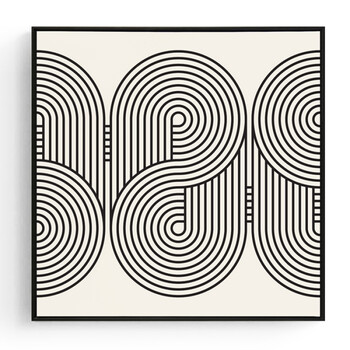 觅银 波澜 现代简约客厅装饰画双联餐厅墙上挂画壁画创意抽象图案黑白