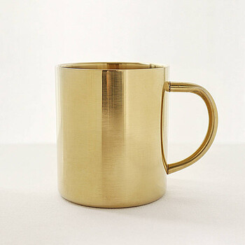 北欧设计304*锈钢马克杯 金色镀铜咖啡杯牛奶杯 *烫水杯 土豪金杯子