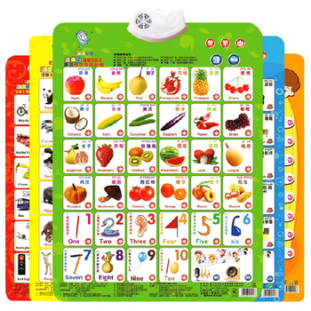 乐乐鱼有声挂图宝宝小孩子看图识字英语拼音数字带发声音中英文早教玩具全套张 不包含身高挂图 图片价格品牌报价 京东