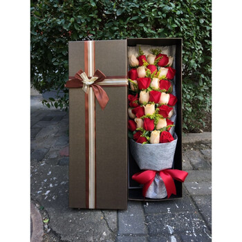 区永吉县同城玫瑰礼盒生日鲜花礼盒送花上门花店 33支红梅香槟混搭