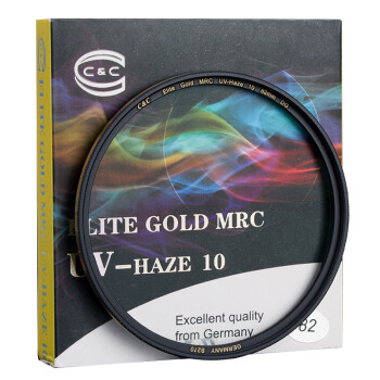 C&C C uv镜82mm UV滤镜 金环铜圈 超薄多层雾霾UV保护镜 ELITE GOLD MRC UV-HAZE 10