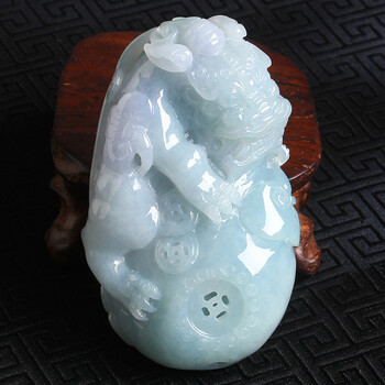 双儿珠宝 翡翠手把件 貔貅翡翠把玩件玉石男款手玩件 黄色