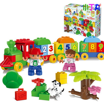 乐趣兼容乐高积木10816塑料大颗粒积木拼插1-3-6周玩具 57粒数字小