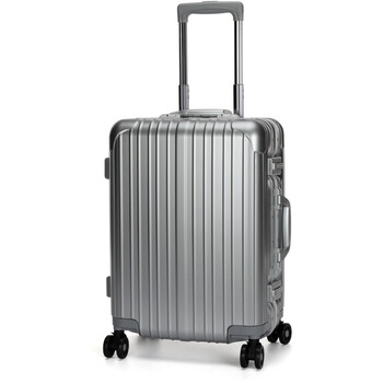 瑞世（SUISSEWIN） 铝框拉杆箱 20英寸防刮耐磨行李箱 男女商务出差密码箱登机箱 SN17601 银色