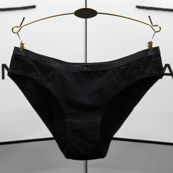 内裤女纯棉 低腰棉质面料纯色性感舒适包臀黑色内裤 女士三角内裤