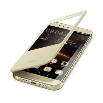 华为（HUAWEI）原装G7 Plus手机套麦芒4皮套 D199手机壳G7 Plus保护套 金色