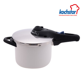 Kochstar考斯达 德国进口珐琅搪瓷压力指示器高压锅 6L 22cm 白色