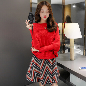 迪媛时尚秋装长袖秋冬连衣裙毛呢蕾丝针织裙子套装韩版女装秋款2016春秋季冬装新款衣服冬季 蓝色 S