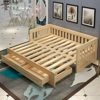 可折叠客厅双人1.5实木多功能坐卧两用1.