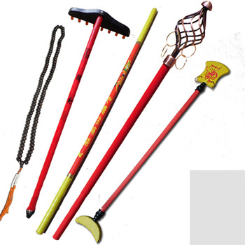 金箍棒玩具 西游记木质玩耍兵器套装儿童玩具 彩色四件套 佛珠