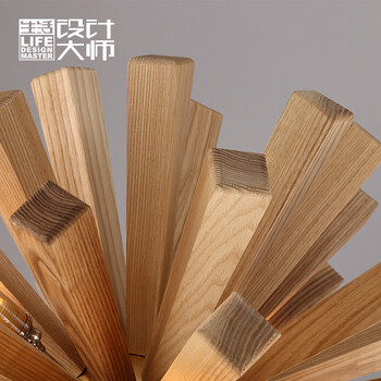 生活设计大师艺术创意灯具北欧个性餐厅客厅卧室简约实木吊灯雪绒花 直径55CM  LED  板栗色