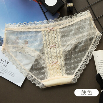 内衣 女式内裤 德穆兰(demulan) 蕾丝边全透明网纱纯棉裆火辣女生低腰