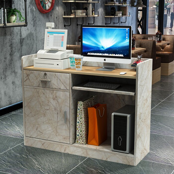 收银台柜台前台接待台简约现代服装店美容院吧台桌超市收银台小型