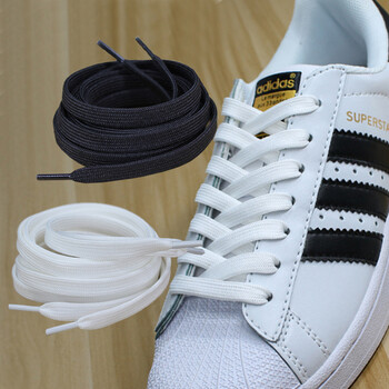 扁平运动篮球帆布鞋男女小白鞋带黑白色百搭双层白色120cm适合6对孔