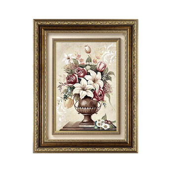 欧式古典客厅沙发背景墙装饰画美式复古植物花卉有框三联壁画挂画 3