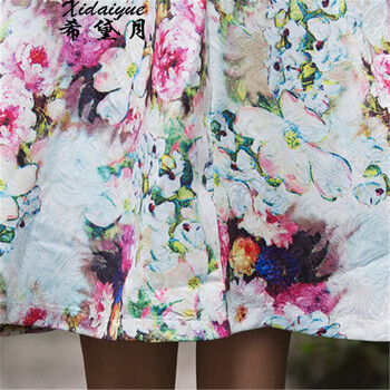 希黛月2015秋冬油画印花 半身裙 花色 M