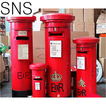 邮筒号模型信箱邮箱摄影道具酒吧咖啡馆复古装饰摆件xj 48厘米红色