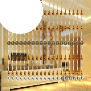 水晶珠帘隔断帘厕所门帘玄关客厅隔断加密成品帘卫生间五帝钱 拱形22
