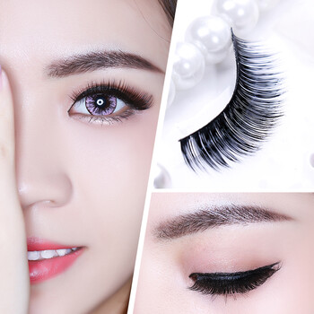 2018新款 水貂毛单对浓密款假睫毛自然逼真裸妆浓密新娘妆硬梗眼睫毛