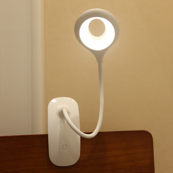 得利来 可充电led小台灯护眼书桌大学生宿舍阅读卧室床头灯夹式夹子灯