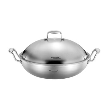 
                                        
                                        Momscook 不锈钢炒锅 电磁炉通用炒菜锅五层钢医用少油烟无涂层36cm LY3610 36cm                